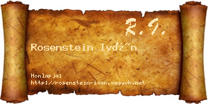 Rosenstein Iván névjegykártya