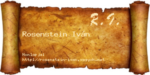 Rosenstein Iván névjegykártya
