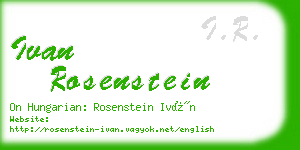 ivan rosenstein business card